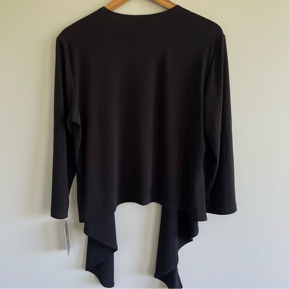 Clara Sunwoo Modern Tie Front Cardigan Black Size XL - Picture 3 of 14